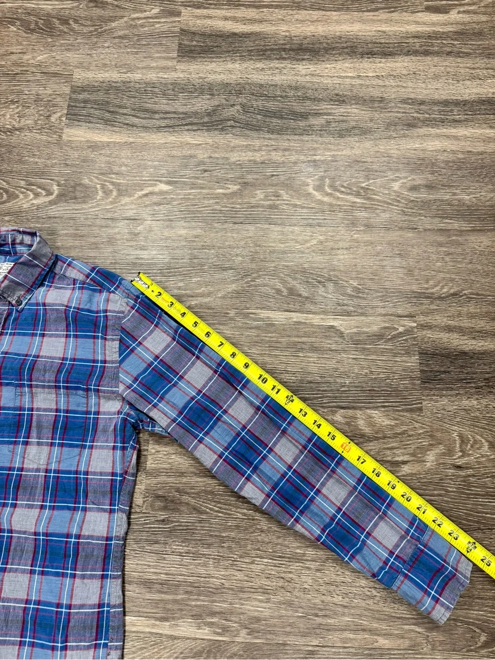 J.Crew Men’s Small Blue Red Plaid Cotton Button-Down Shirt Tailored Fit